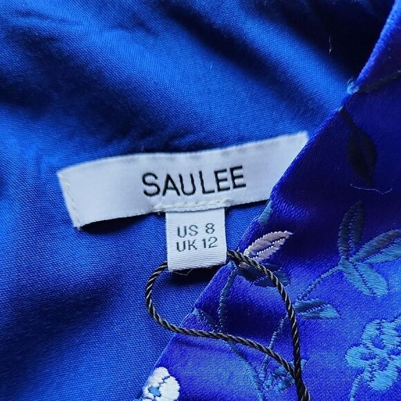 Sau Lee - Floral Dress in Royal Blue And White - Women's Size 8 - Picture 3 of 6